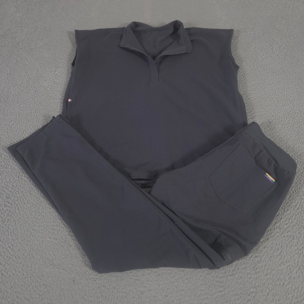 Figs Scrub Set Womens S Charcoal Rafaela Oversized Top Zola Straight Leg Pants